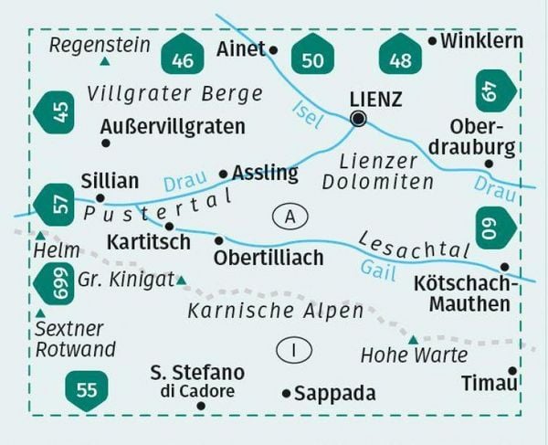 Produktbild: KOMPASS Wanderkarte 47 Lienzer Dolomiten, Lesachtal, Karnischer H&ouml;henweg 1:50.000