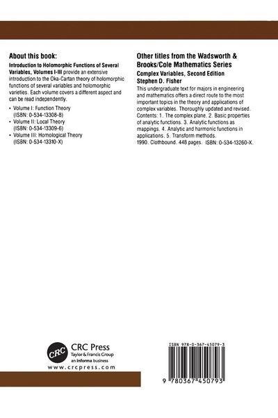 Produktbild: Introduction to Holomorphic Functions of Several Variables, Volume II