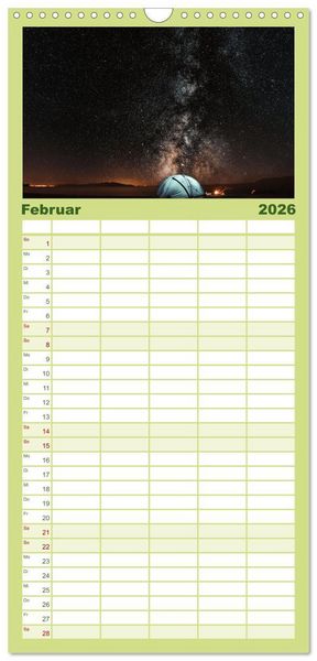 Produktbild: Familienplaner 2026 - Camping - Raus in die Natur. mit 5 Spalten (Wandkalender, 21 x 45 cm) CALVENDO