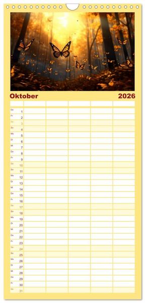 Produktbild: Familienplaner 2026 - Die Magie der Masse mit 5 Spalten (Wandkalender, 21 x 45 cm) CALVENDO