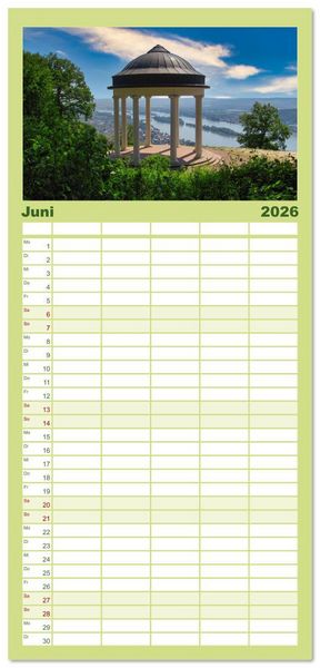 Produktbild: Familienplaner 2026 - Vater Rhein von der Quelle bis zur M&uuml;ndung mit 5 Spalten (Wandkalender, 21 x 45 cm) CALVENDO