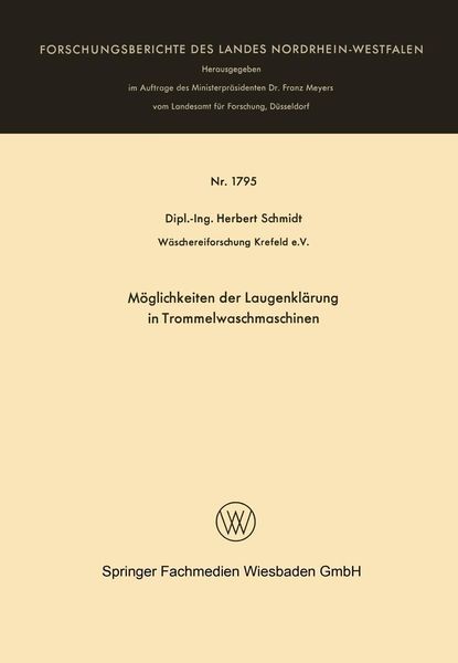 Produktbild: M&ouml;glichkeiten der Laugenkl&auml;rung in Trommelwaschmaschinen