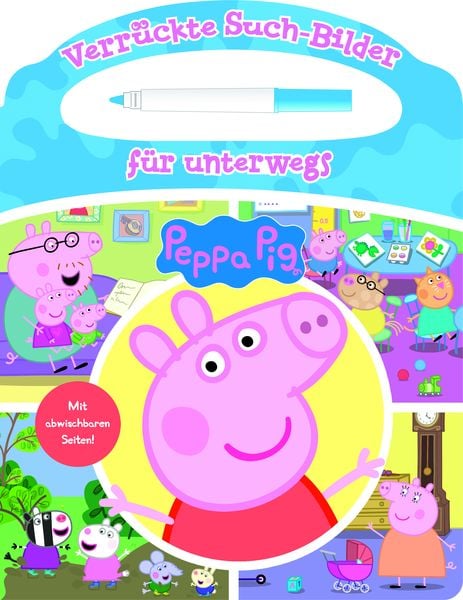 Peppa Pig - Verrückte Such-Bilder für unterwegs - Wimmelbuch - Pappbilderbuch mit Stift und abwischbaren Seiten ab 3 Jahren - Peppa Wutz, Gebundene