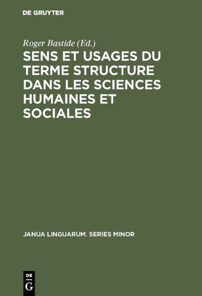 Produktbild: Sens et usages du terme structure dans les sciences humaines et sociales