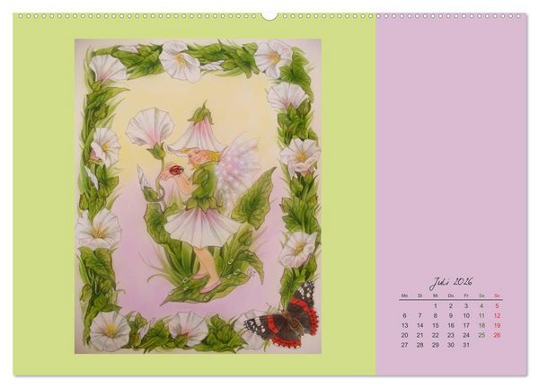 Produktbild: Blumen Elfen (hochwertiger Premium Wandkalender 2026 DIN A2 quer), Kunstdruck in Hochglanz
