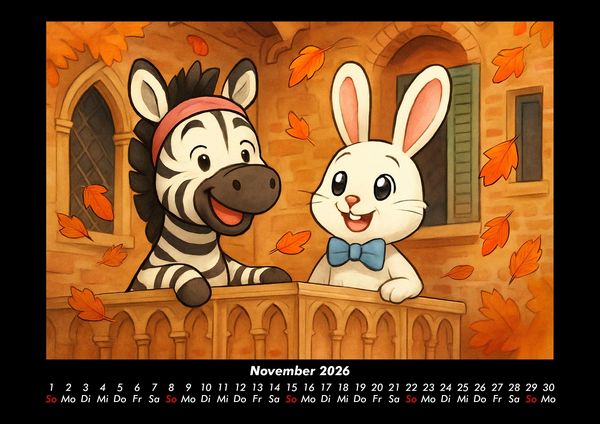 Produktbild: Zara & Bouncy in Italien 2026 Fotokalender DIN A3