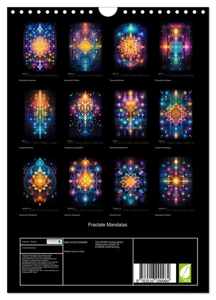 Produktbild: Fractale Mandalas (Wandkalender 2026 DIN A4 hoch), CALVENDO Monatskalender