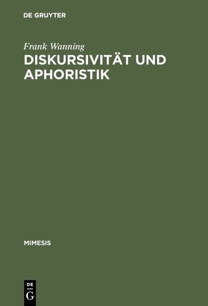 Produktbild: Diskursivit&auml;t und Aphoristik