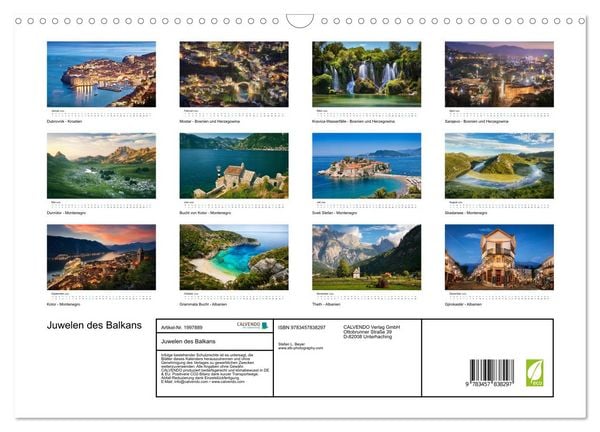 Produktbild: Juwelen des Balkans (Wandkalender 2026 DIN A3 quer), CALVENDO Monatskalender