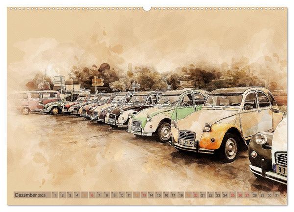 Produktbild: Die Ente, Deux Chevaux, 2CV (Wandkalender 2026 DIN A2 quer), CALVENDO Monatskalender
