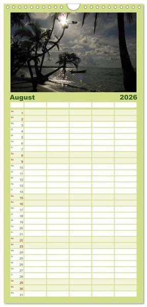 Produktbild: Familienplaner 2026 - Von Mexiko nach Panama in 12 Monaten mit 5 Spalten (Wandkalender, 21 x 45 cm) CALVENDO