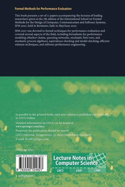 Produktbild: Formal Methods for Performance Evaluation