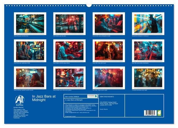 Produktbild: In Jazz Bars at Midnight (Wall Calendar 2026 DIN A2 landscape), CALVENDO 12 Month Wall Calendar