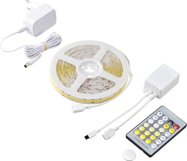 Produktbild: Sygonix SY-5773492 LED-Streifen-Komplettset mit Stecker 230 V 5 m Warmwei&szlig; bis Tageslichtwei&szlig; 1 St.