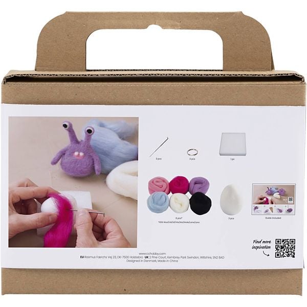 Produktbild: Creativ Company DIY Sets Filz & Fleece Mini Kreativ Set Nadelfilzen, Sortierte Farben, Monster, Kreativ Box