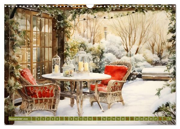 Produktbild: Lauschige Gartenecken (Wandkalender 2026 DIN A3 quer), CALVENDO Monatskalender