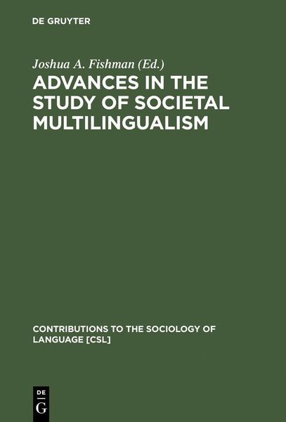 Produktbild: Advances in the Study of Societal Multilingualism