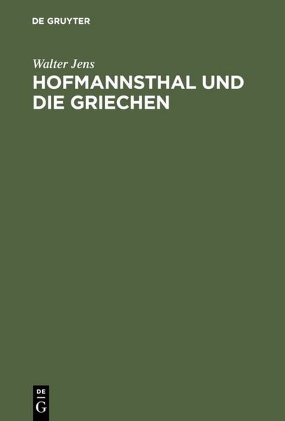 Produktbild: Hofmannsthal und die Griechen