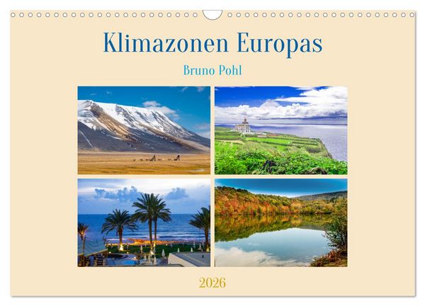 Klimazonen Europas (Wandkalender 2026 DIN A3 quer), CALVENDO Monatskalender