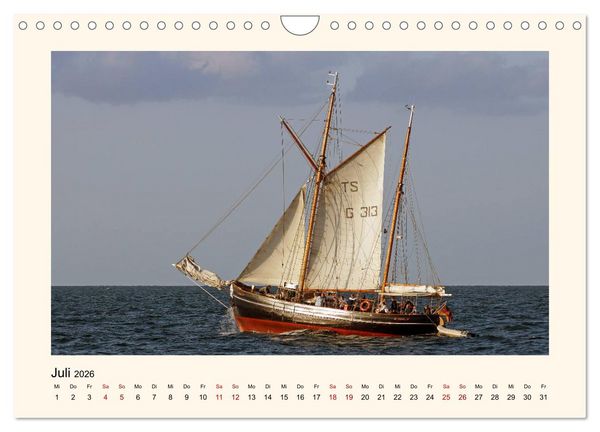 Produktbild: Unter vollen Segeln Traditionssegler auf der Ostsee (Wandkalender 2026 DIN A4 quer), CALVENDO Monatskalender
