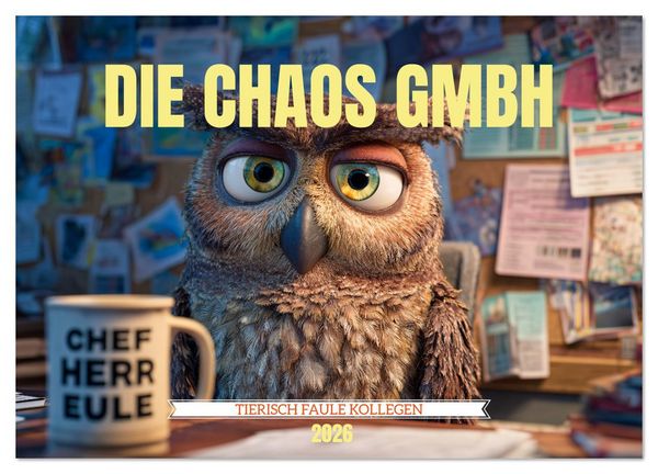 Produktbild: Die Chaos GmbH - Tierisch faule Kollegen (Wandkalender 2026 DIN A3 quer), CALVENDO Monatskalender
