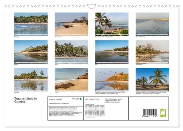 Produktbild: Traumstr&auml;nde in Gambia (Wandkalender 2026 DIN A3 quer), CALVENDO Monatskalender
