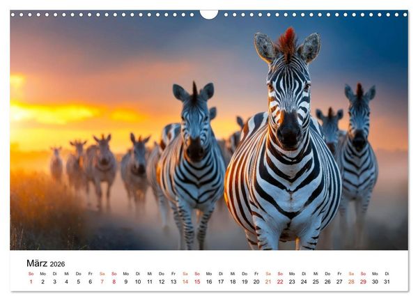 Produktbild: Zebras - Streifz&uuml;ge durch die Steppe (Wandkalender 2026 DIN A3 quer), CALVENDO Monatskalender