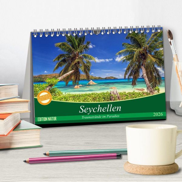 Produktbild: Seychellen &ndash; Traumstr&auml;nde im Paradies (Tischkalender 2026 DIN A5 quer), CALVENDO Monatskalender