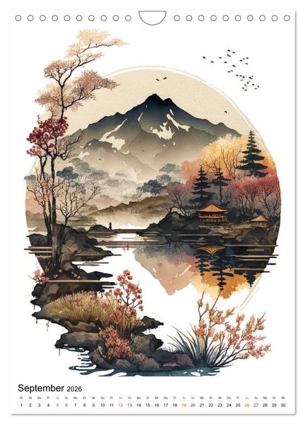 Produktbild: China - Aquarellmalerei (Wandkalender 2026 DIN A4 hoch), CALVENDO Monatskalender