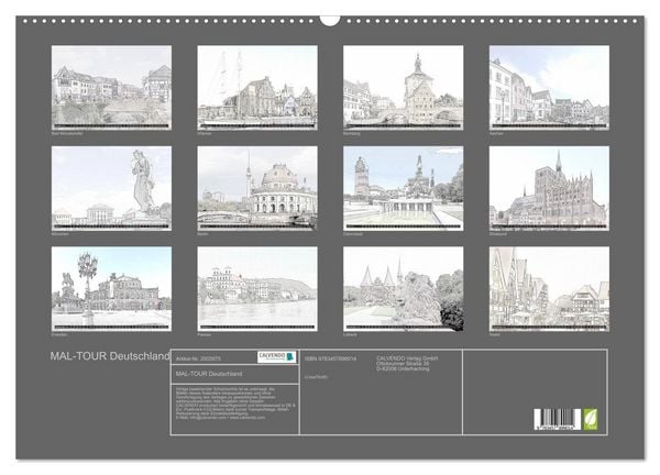 Produktbild: MAL-TOUR Deutschland (Wandkalender 2026 DIN A2 quer), CALVENDO Monatskalender