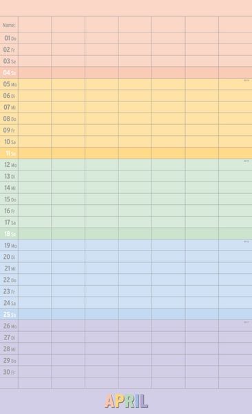 Produktbild: Megaplaner 2027 mit 7 Spalten