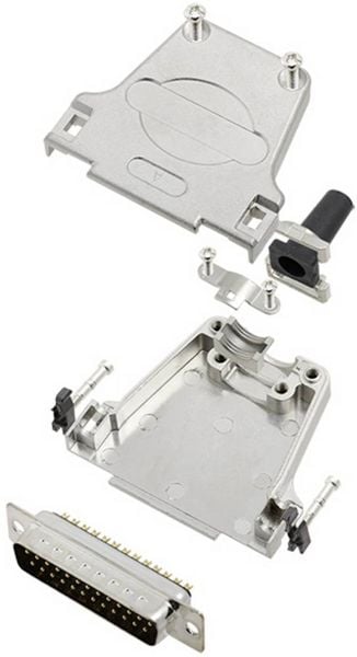 Produktbild: TRU COMPONENTS TCDTZF25DMPK 7708992 D-SUB Stiftleisten-Set 180&deg; Polzahl: 25 L&ouml;tkelch 1St.