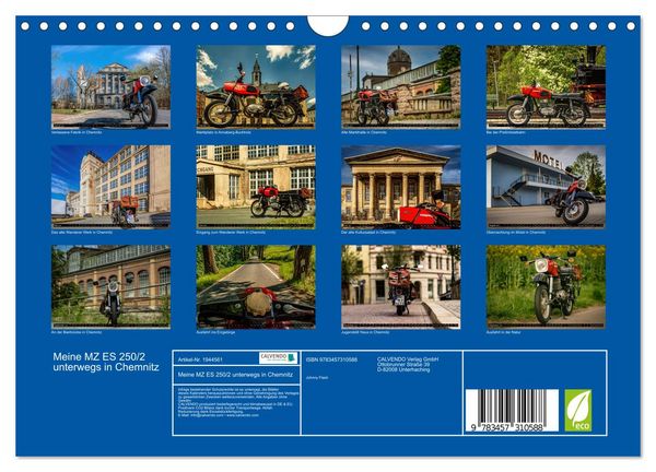 Produktbild: Meine MZ ES 250/2 unterwegs in Chemnitz (Wandkalender 2026 DIN A4 quer), CALVENDO Monatskalender