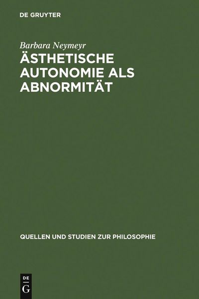 Produktbild: &Auml;sthetische Autonomie als Abnormit&auml;t