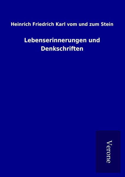 Produktbild: Lebenserinnerungen und Denkschriften