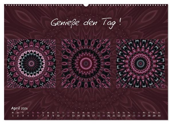 Produktbild: Mandala Trilogien (hochwertiger Premium Wandkalender 2026 DIN A2 quer), Kunstdruck in Hochglanz