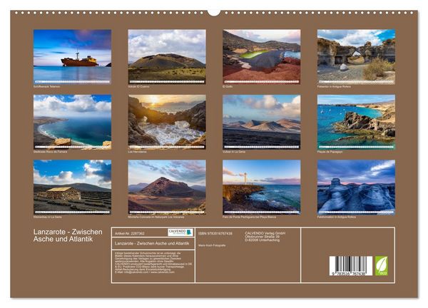 Produktbild: Lanzarote - Zwischen Asche und Atlantik (hochwertiger Premium Wandkalender 2027 DIN A2 quer), Kunstdruck in Hochglanz