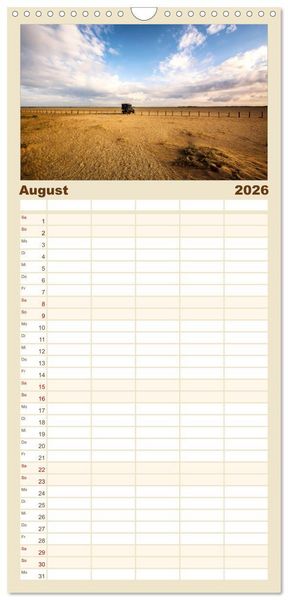 Produktbild: Familienplaner 2026 - Mit dem 4x4 durch Europa mit 5 Spalten (Wandkalender, 21 x 45 cm) CALVENDO