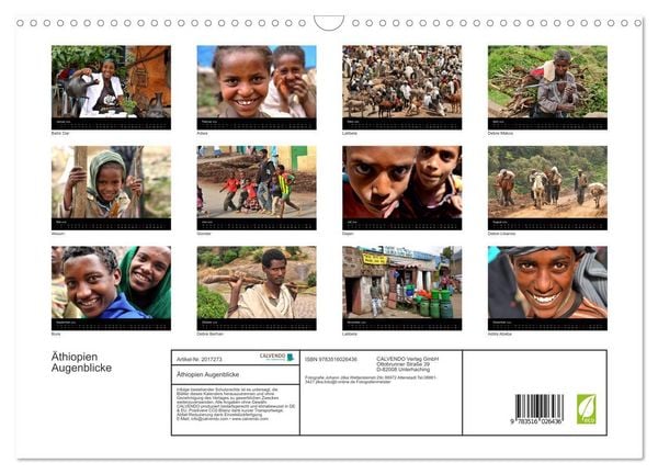 Produktbild: &Auml;thiopien Augenblicke (Wandkalender 2026 DIN A3 quer), CALVENDO Monatskalender
