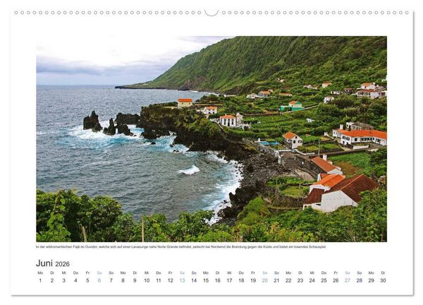 Produktbild: Azoren-Insel Sao Jorge &ndash; traumhafte Fajas auf dem gr&uuml;nsten Eiland Portugals (hochwertiger Premium Wandkalender 2026 DIN A2 quer), Kunstdruck in Hochglanz