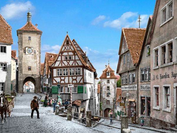 Produktbild: CALVENDO Puzzle Rothenburg ob der Tauber - Ploenlein um 1900 | 1000 Teile Lege-Gr&ouml;&szlig;e 64x48cm Foto-Puzzle f&uuml;r gl&uuml;ckliche Stunden