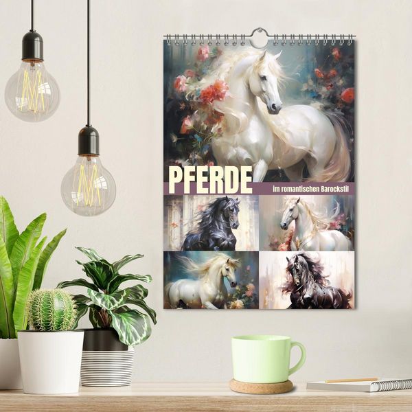 Produktbild: Pferde im romantischen Barockstil (Wandkalender 2026 DIN A4 hoch), CALVENDO Monatskalender
