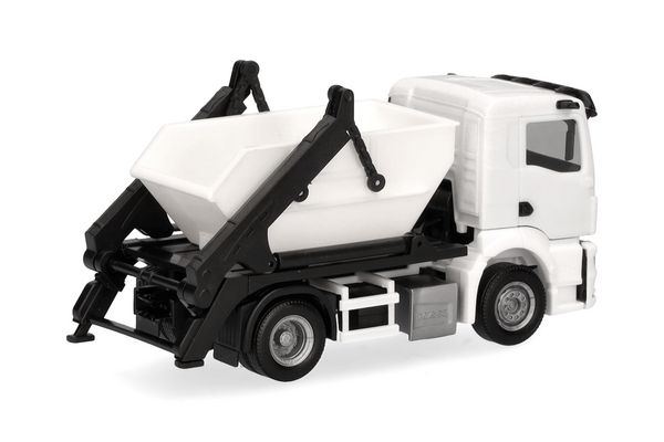 Produktbild: Herpa 013987 H0 LKW Modell MAN TGS NN Absetzkipper AK12, wei&szlig;