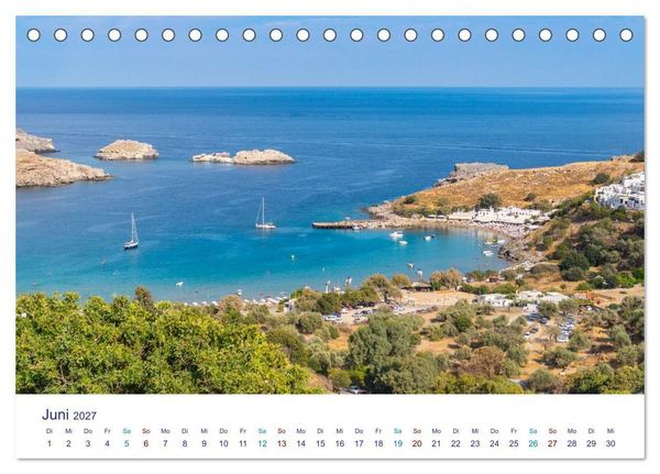Produktbild: Str&auml;nde der Insel Rhodos (Tischkalender 2027 DIN A5 quer), CALVENDO Monatskalender