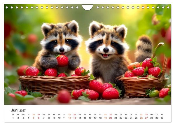 Produktbild: Waschb&auml;ren - Klein. Knuddelig. Herzerw&auml;rmend. (Wandkalender 2027 DIN A4 quer), CALVENDO Monatskalender