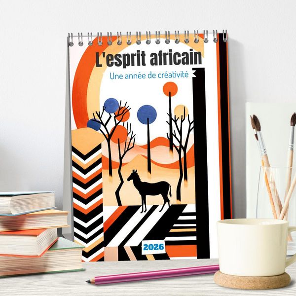 Produktbild: L'esprit africain (Calendrier de bureau 2026 DIN A5 horizontal), CALVENDO calendrier mensuel