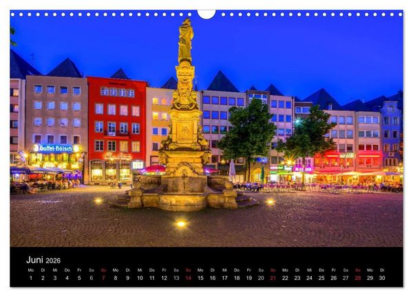 Produktbild: K&ouml;ln Impressionen bei Nacht (Wandkalender 2026 DIN A3 quer), CALVENDO Monatskalender