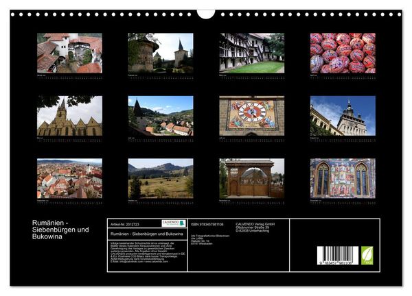 Produktbild: Rum&auml;nien - Siebenb&uuml;rgen und Bukowina (Wandkalender 2026 DIN A3 quer), CALVENDO Monatskalender