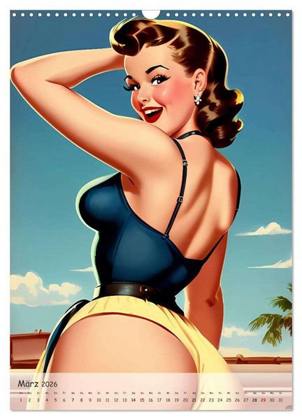 Produktbild: Pin-up Girls - Retro Glamour (Wandkalender 2026 DIN A3 hoch), CALVENDO Monatskalender