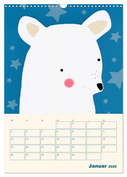 Produktbild: Kindliche Motive von Little Miss Arty - Illustrationen! (Wandkalender 2026 DIN A3 hoch), CALVENDO Monatskalender